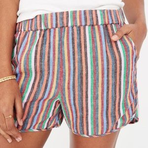Madewell Pull-On Shorts in Rainbow Stripe